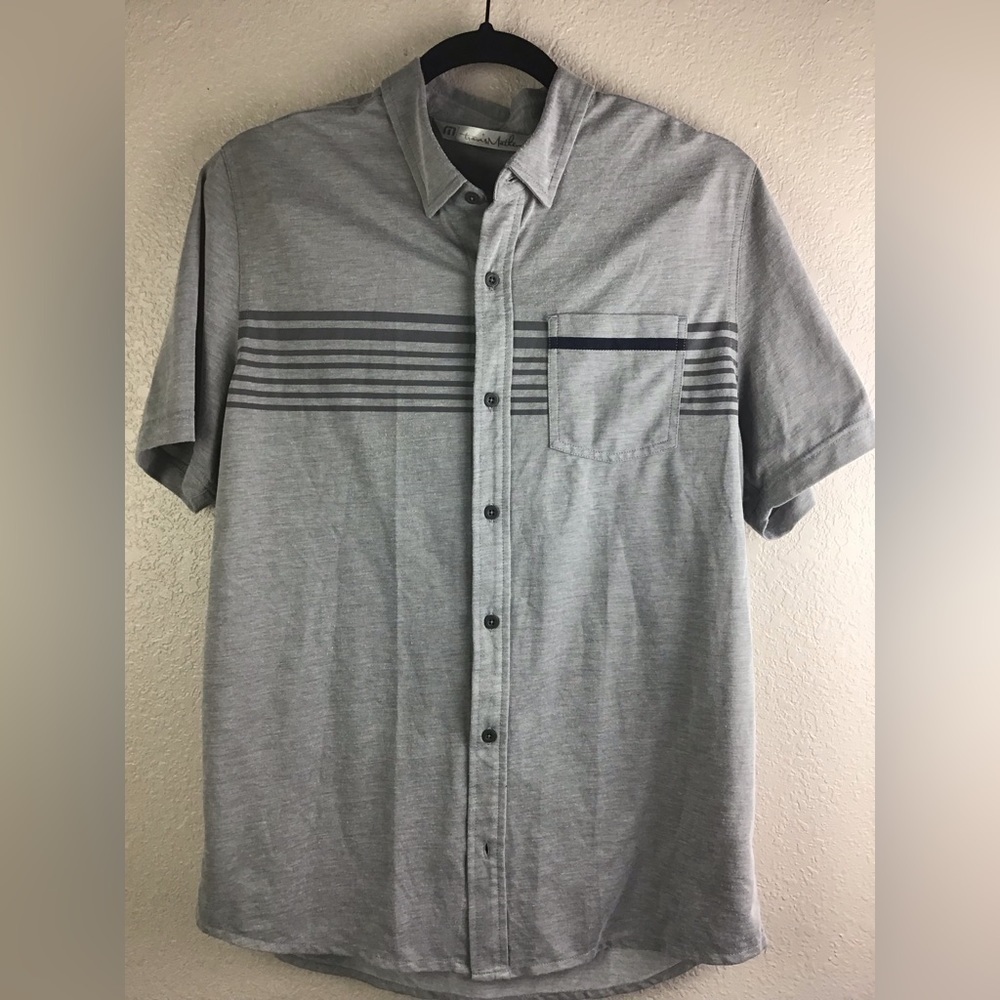 Travis Mathew Men’s Medium Shirt Casual Short Sleeve Button Front Pima Cotton